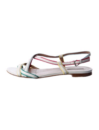 Tabitha Simmons Leather Printed Slingback Sandals