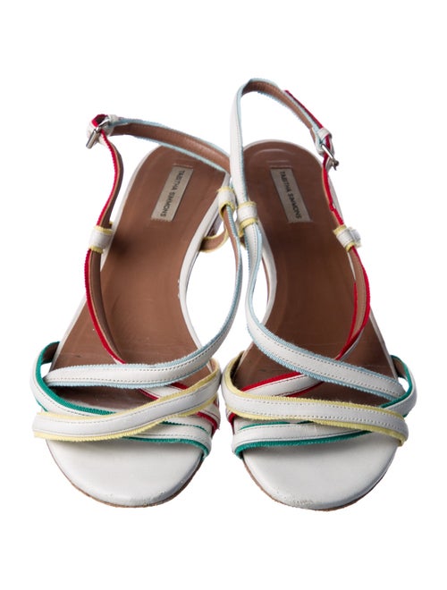 Tabitha Simmons Leather Printed Slingback Sandals