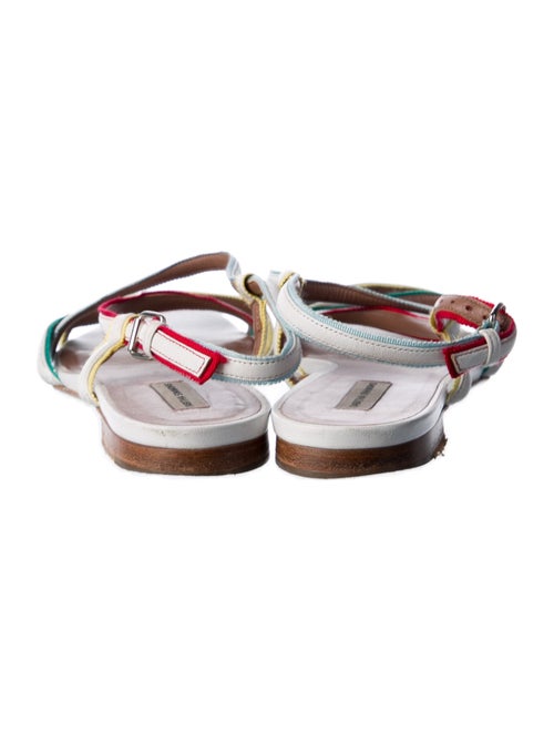 Tabitha Simmons Leather Printed Slingback Sandals