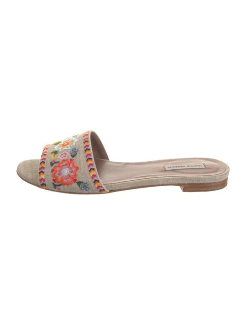 Tabitha Simmons Canvas Floral Print Slides