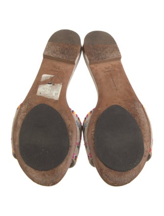 Tabitha Simmons Canvas Floral Print Slides