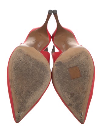 Tabitha Simmons Leather Bow Accents Slingback Pumps