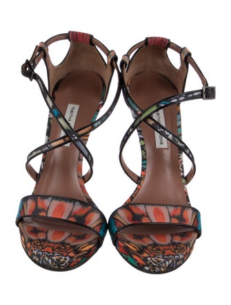 Tabitha Simmons Satin Printed Sandals