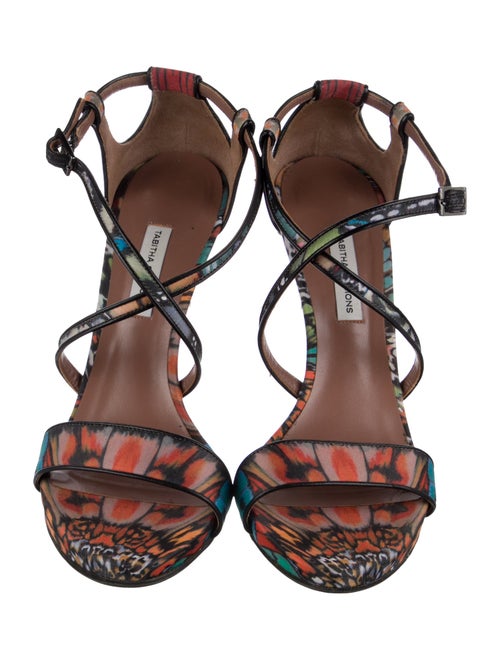 Tabitha Simmons Satin Printed Sandals