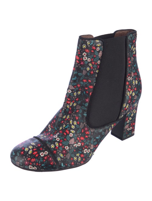 Tabitha Simmons Leather Floral Print Chelsea Boots