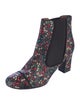 Tabitha Simmons Leather Floral Print Chelsea Boots