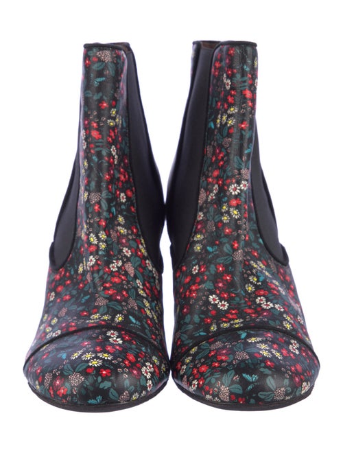 Tabitha Simmons Leather Floral Print Chelsea Boots
