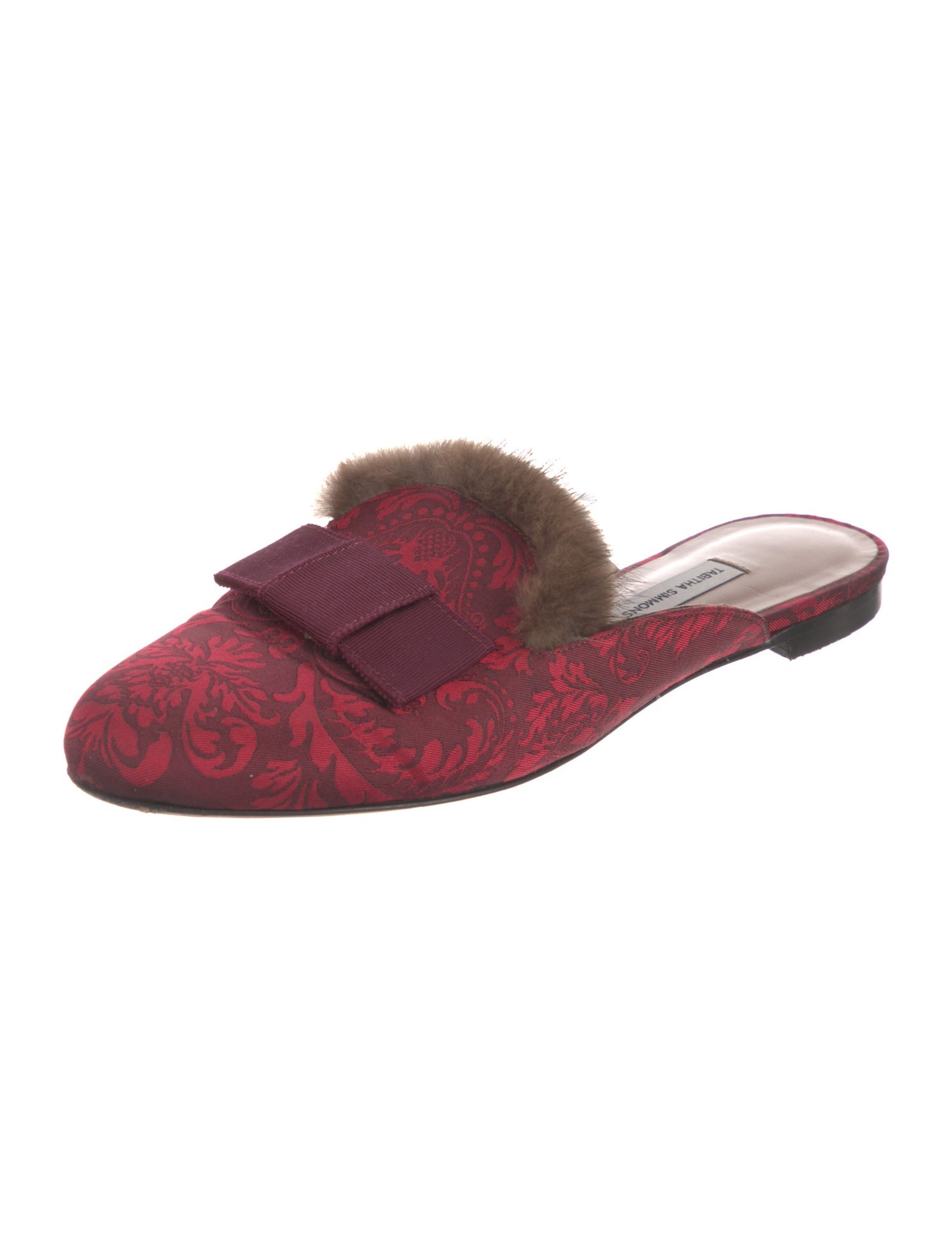 Tabitha Simmons Floral Print Bow Accents Mules