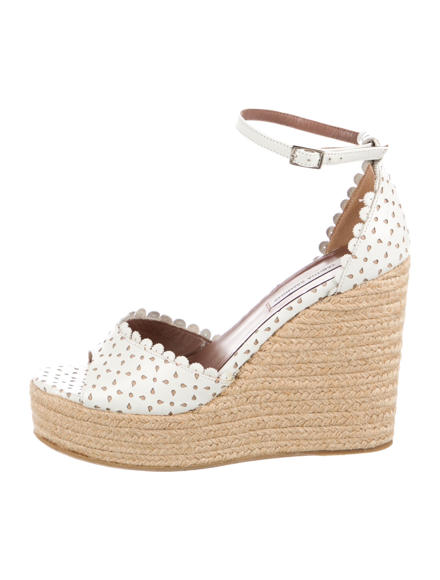 Tabitha Simmons Leather Lasercut Accents Espadrilles