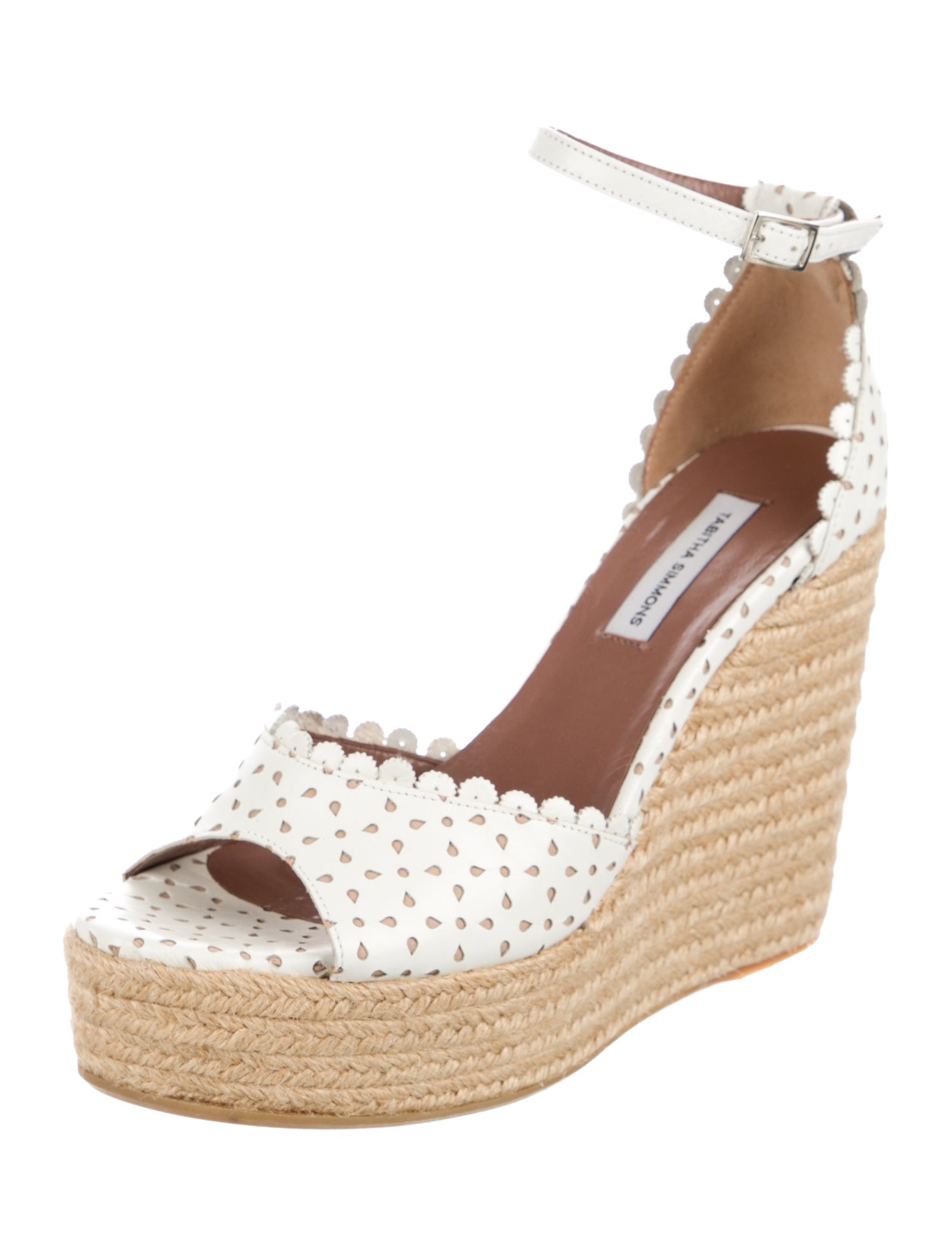 Tabitha Simmons Leather Lasercut Accents Espadrilles