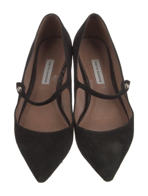Tabitha Simmons Suede Crystal Embellishments Mary Jane Flats