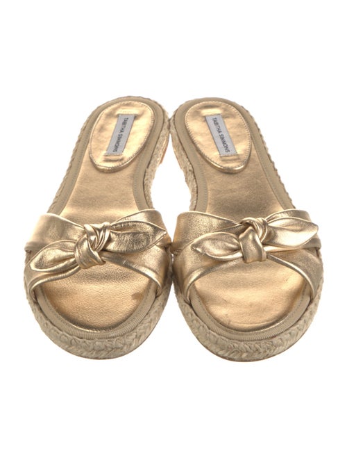 Tabitha Simmons Leather Bow Accents Espadrilles