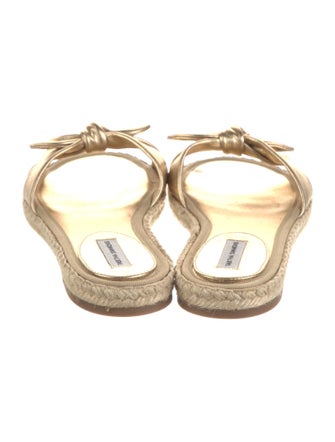 Tabitha Simmons Leather Bow Accents Espadrilles