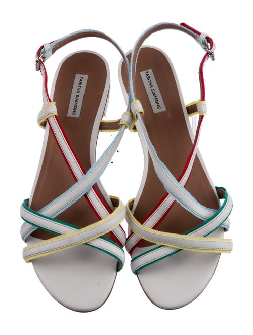 Tabitha Simmons Leather Printed Slingback Sandals