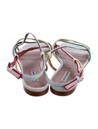 Tabitha Simmons Leather Printed Slingback Sandals