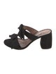 Tabitha Simmons Suede Bow Accents Slides