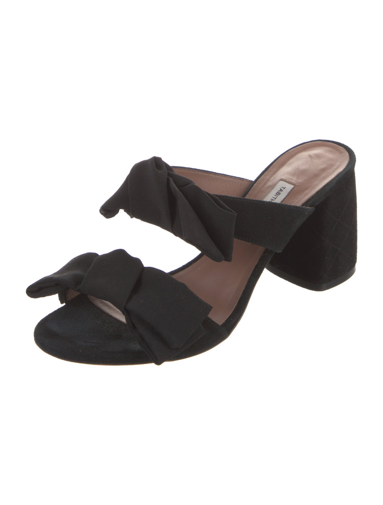 Tabitha Simmons Suede Bow Accents Slides