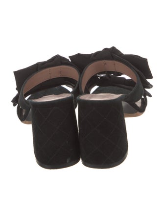 Tabitha Simmons Suede Bow Accents Slides