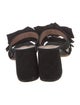 Tabitha Simmons Suede Bow Accents Slides