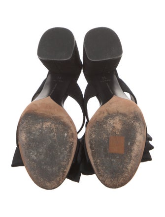Tabitha Simmons Suede Bow Accents Slides