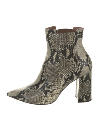 Tabitha Simmons Embossed Leather Animal Print Boots