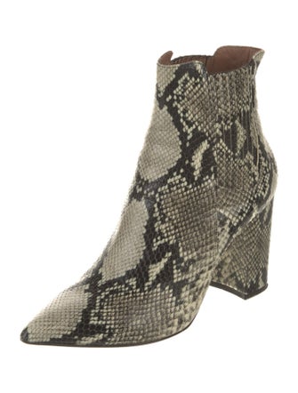 Tabitha Simmons Embossed Leather Animal Print Boots