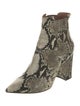 Tabitha Simmons Embossed Leather Animal Print Boots