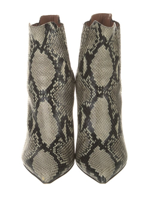 Tabitha Simmons Embossed Leather Animal Print Boots