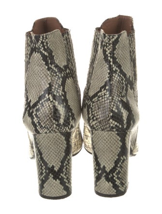 Tabitha Simmons Embossed Leather Animal Print Boots