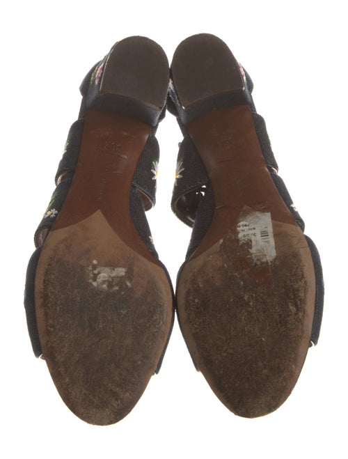 Tabitha Simmons Denim Floral Print Gladiator Sandals