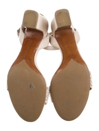 Tabitha Simmons Suede Crystal Embellishments Sandals