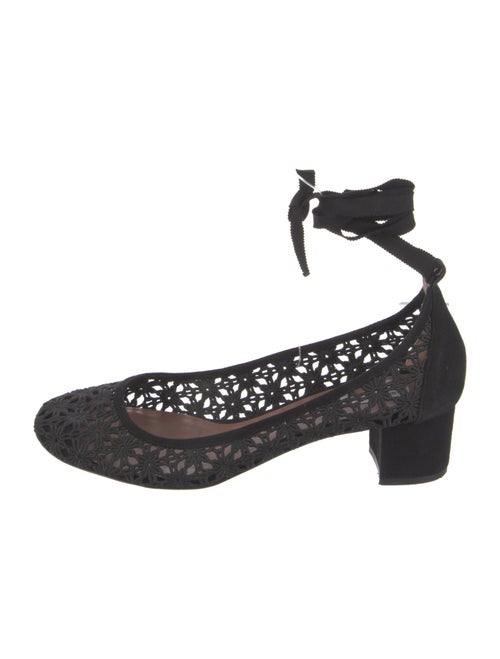 Tabitha Simmons Suede Lace Pattern Pumps