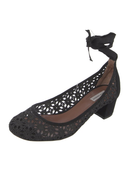 Tabitha Simmons Suede Lace Pattern Pumps