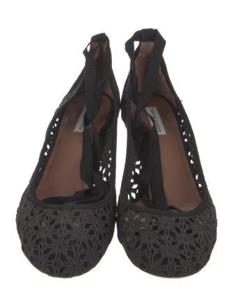 Tabitha Simmons Suede Lace Pattern Pumps