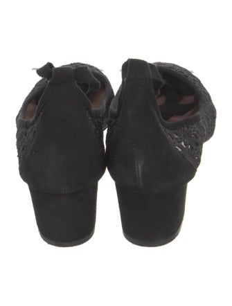 Tabitha Simmons Suede Lace Pattern Pumps