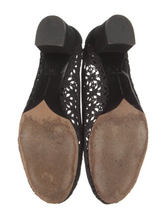 Tabitha Simmons Suede Lace Pattern Pumps