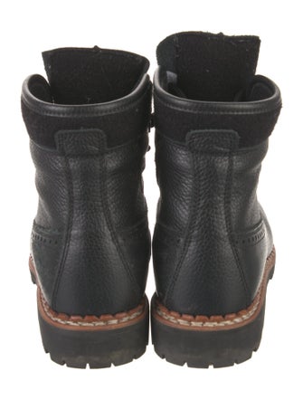 Tabitha Simmons Leather Colorblock Pattern Combat Boots