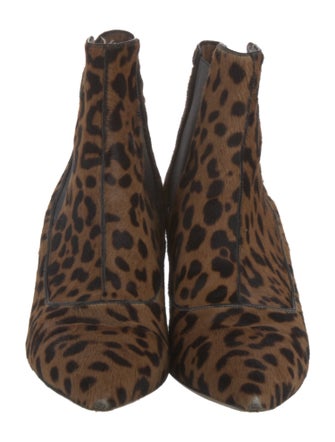 Tabitha Simmons Ponyhair Animal Print Chelsea Boots