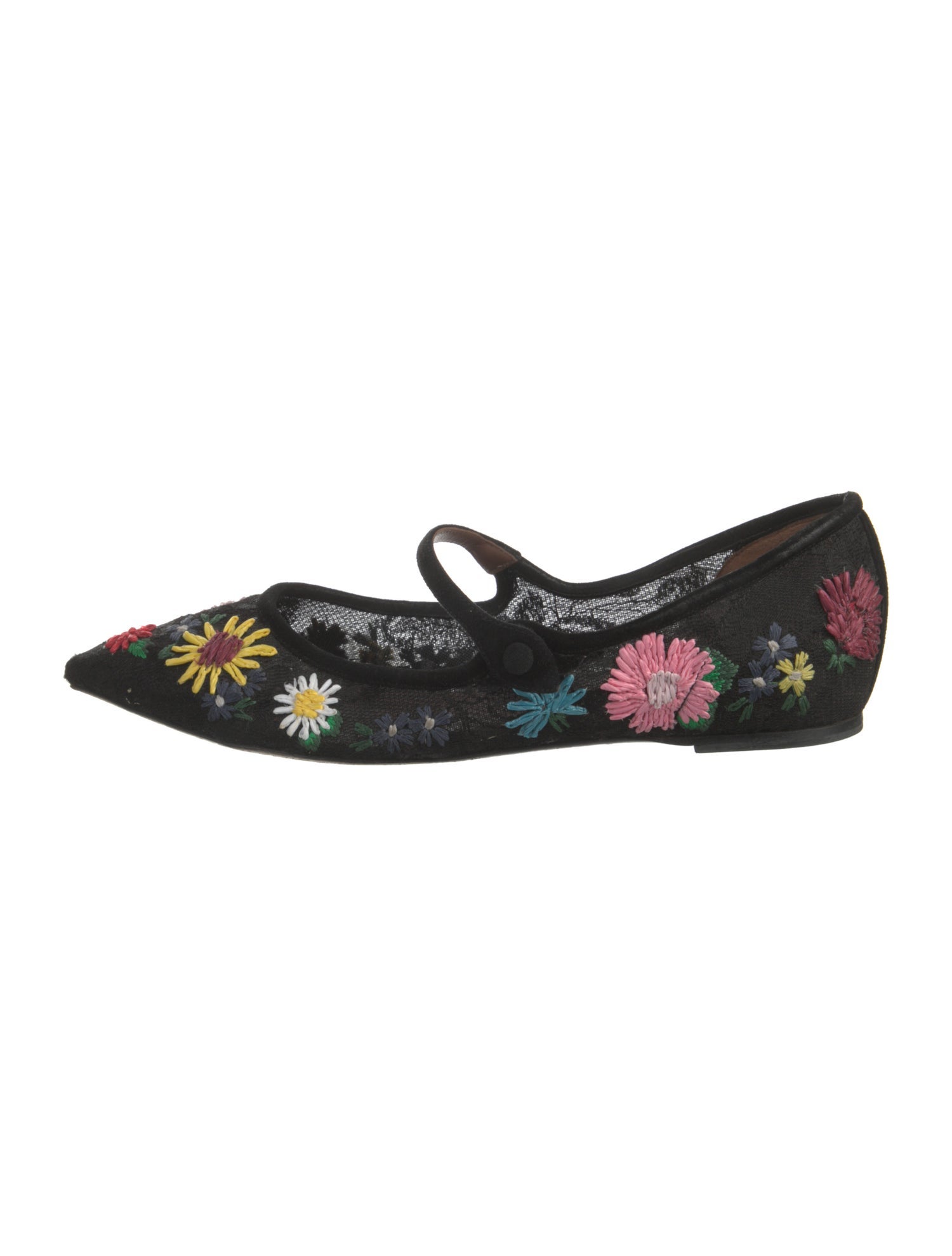 Tabitha Simmons Floral Print Mary Jane Flats