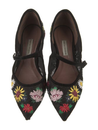 Tabitha Simmons Floral Print Mary Jane Flats