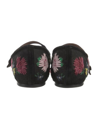 Tabitha Simmons Floral Print Mary Jane Flats