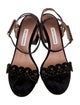 Tabitha Simmons Velvet Lasercut Accents Sandals