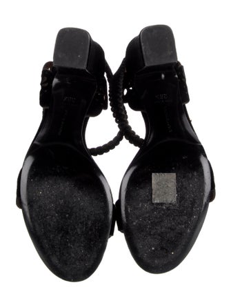 Tabitha Simmons Velvet Lasercut Accents Sandals