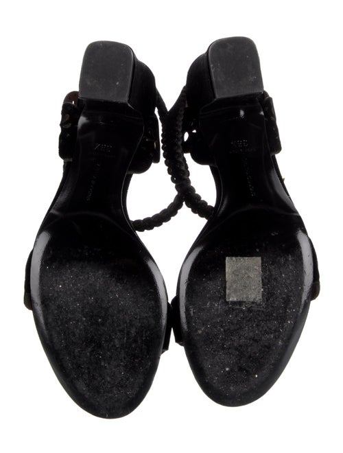 Tabitha Simmons Velvet Lasercut Accents Sandals