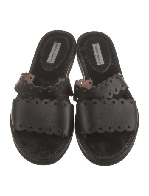 Tabitha Simmons Leather Scalloped Accent Flats