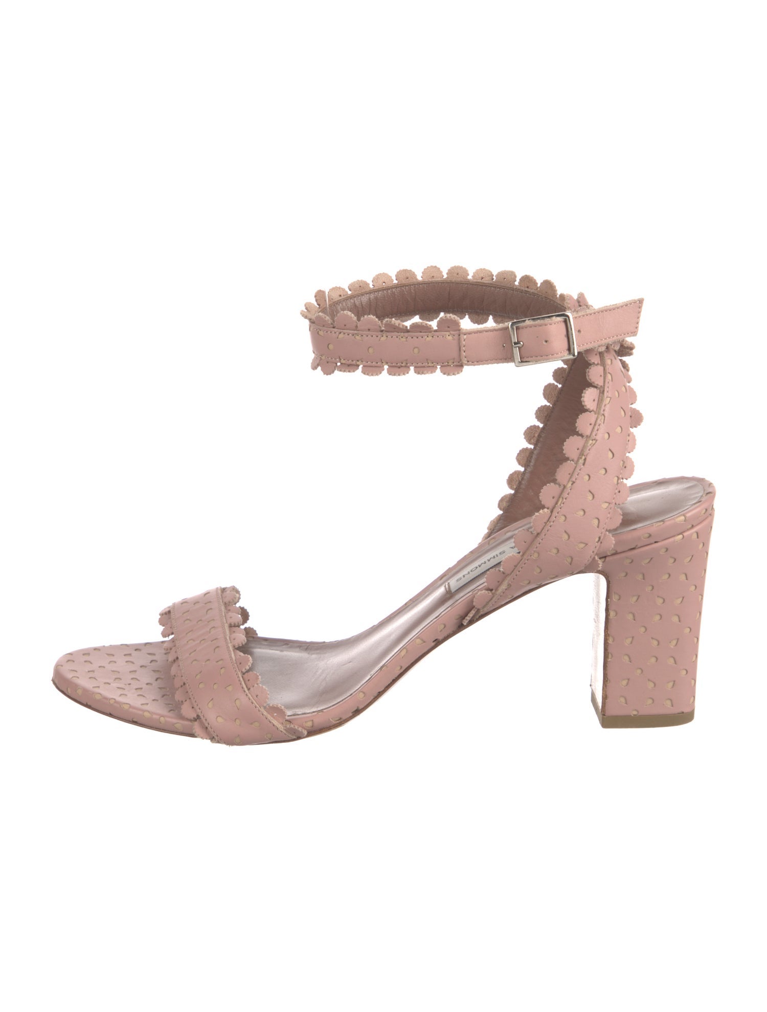 Tabitha Simmons Leather Scalloped Accent Sandals