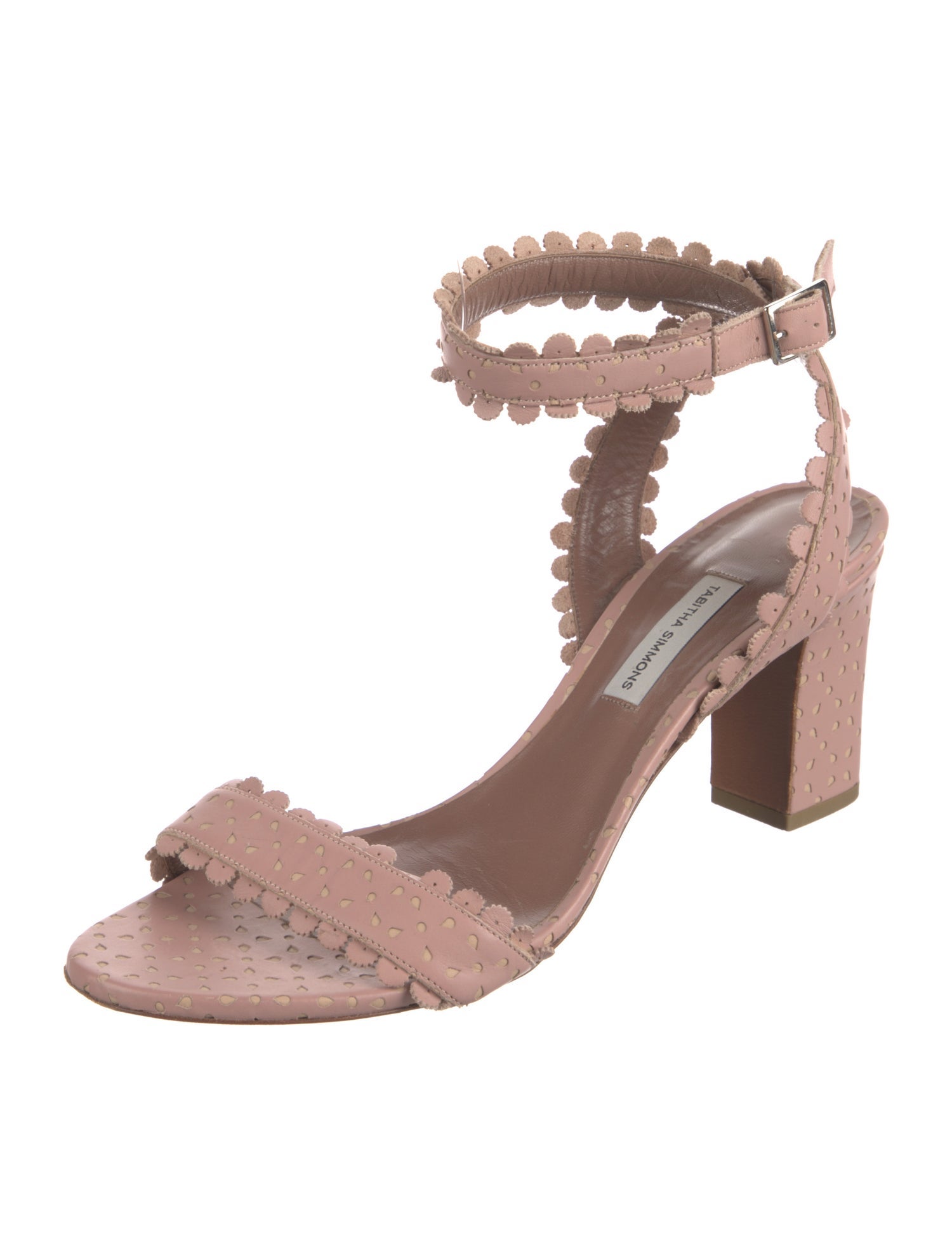 Tabitha Simmons Leather Scalloped Accent Sandals