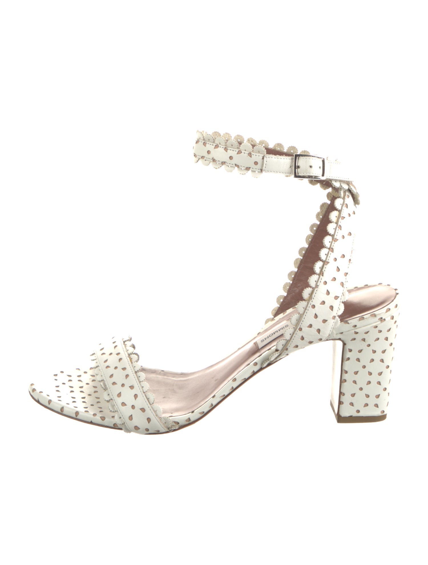 Tabitha Simmons Leather Eyelet Trim Sandals