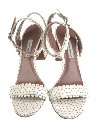 Tabitha Simmons Leather Eyelet Trim Sandals