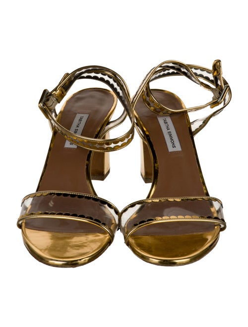 Tabitha Simmons Leather Scalloped Accent Sandals